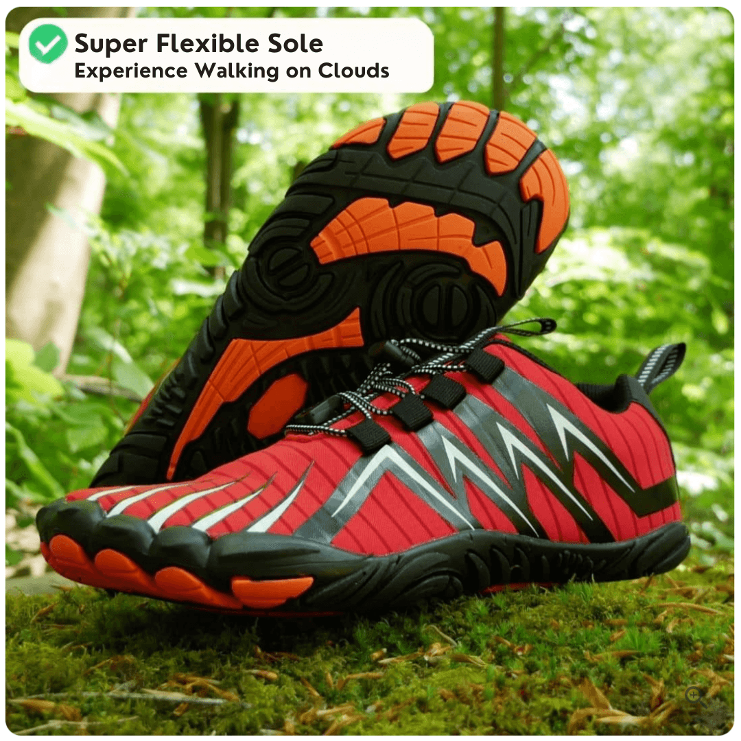 Wide toe box athletic sneakers designed for natural foot movement and comfort.