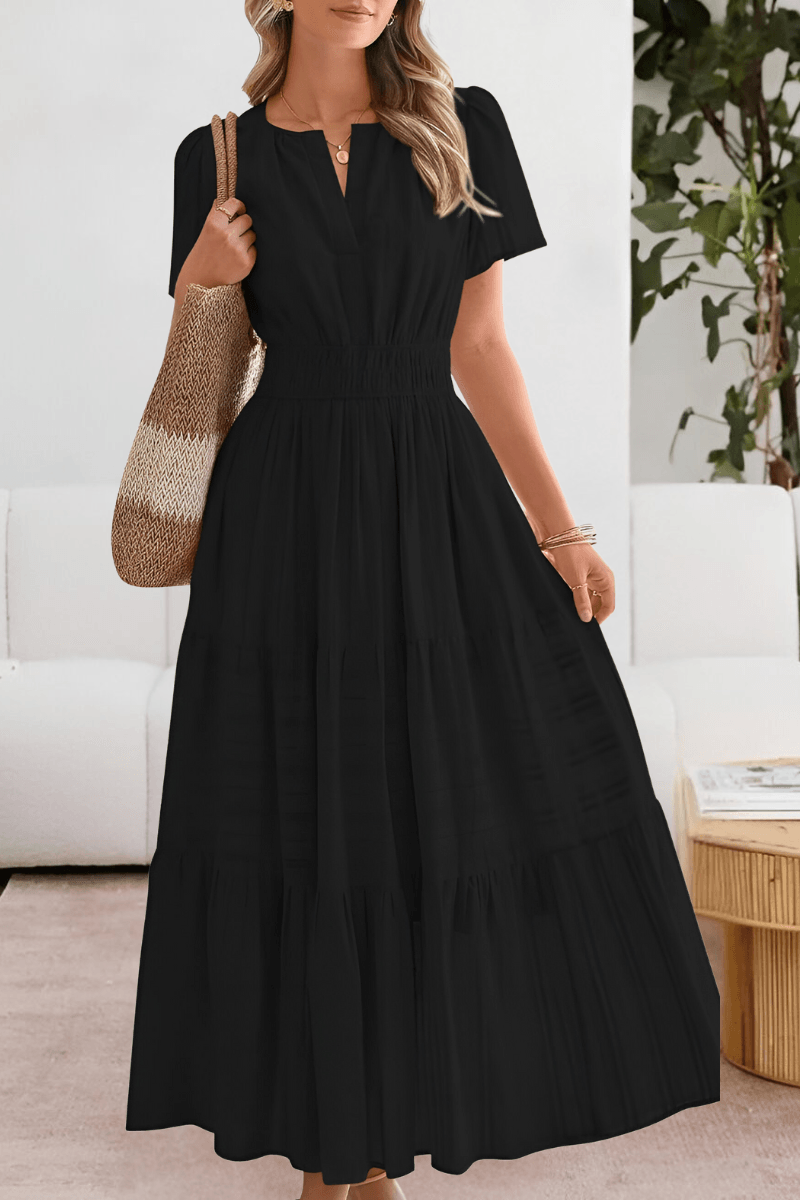 Long flutter-sleeve maxi dress for women, festive party wear