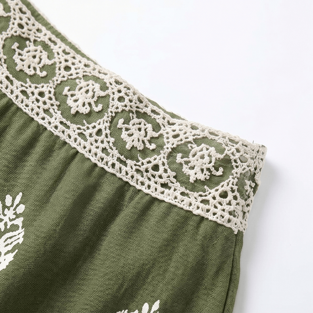 Back view of the off-shoulder top from the summer shorts clothing set