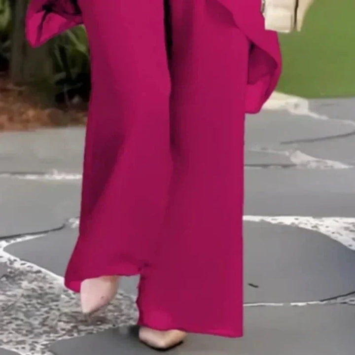 Full length view of the elegant wear matching set styled with high heels for events