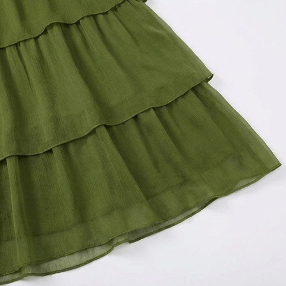 Full length view of elegant women party dress in chiffon