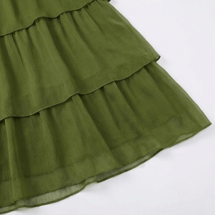 Full length view of elegant women party dress in chiffon