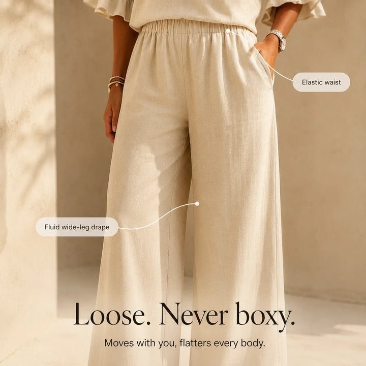 Full length shot of the ruffle sleeve outfit styled with casual footwear
