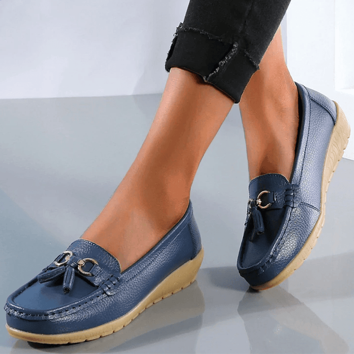 Pair of stylish tassel loafers for women, ideal for everyday casual wear