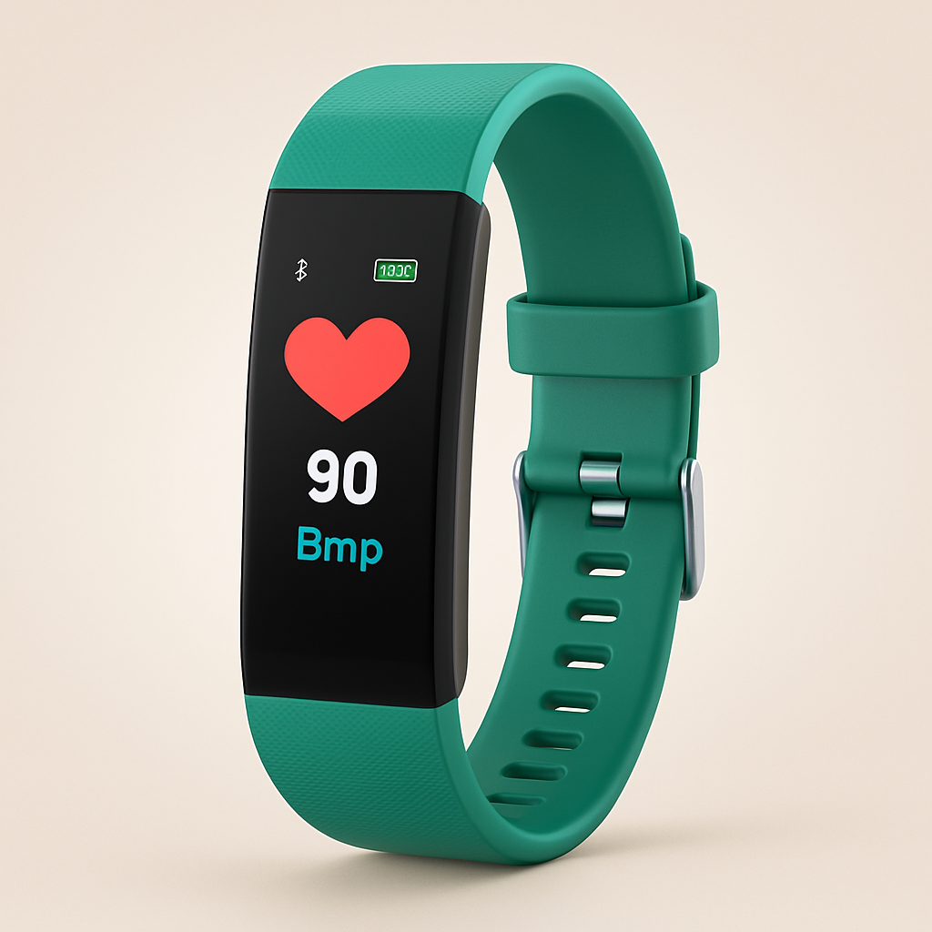 Senior health monitoring smartwatch tracking heart rate and daily activity
