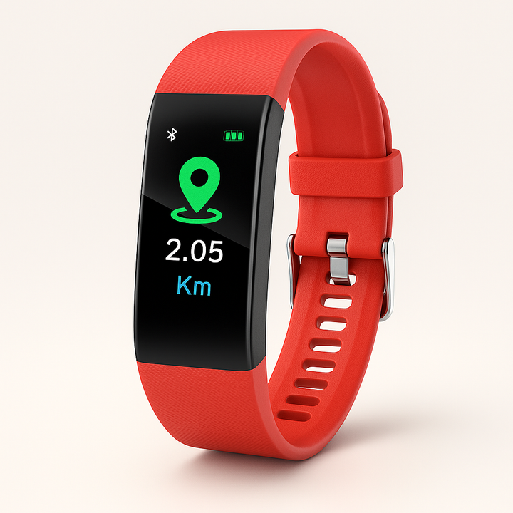 Wearable fitness band and health tracker with easy to read display
