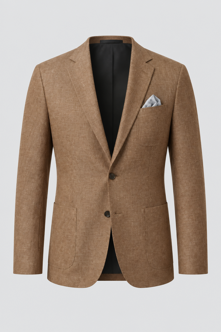 Detailed shot of chest pocket on mens fashion casual outerwear blazer