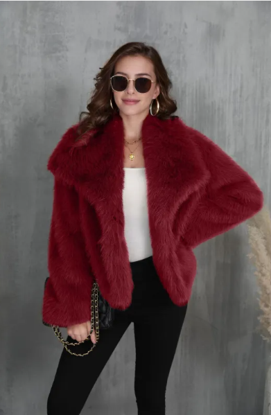 Full length view of black casual winter jacket with open front design