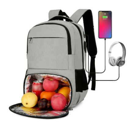 Multi-compartment travel laptop bag showing spacious interior and organization