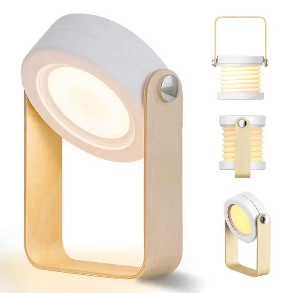 Portable wireless LED table lamp providing modern ambient lighting for outdoor use
