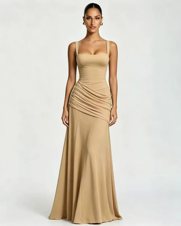 Sophisticated evening party dress shown in full length