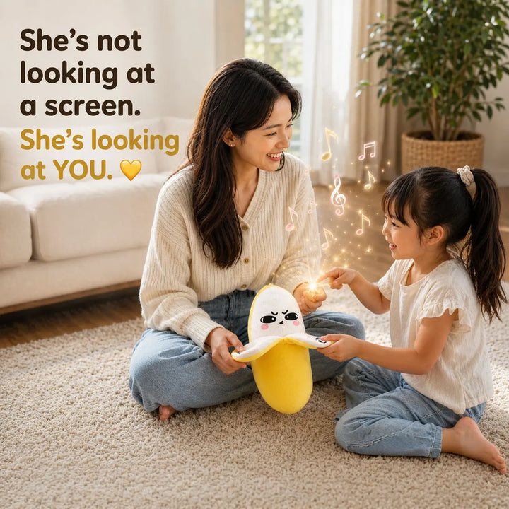 Close up view of the touch activated sensory toy showing vibrant colors and plush texture