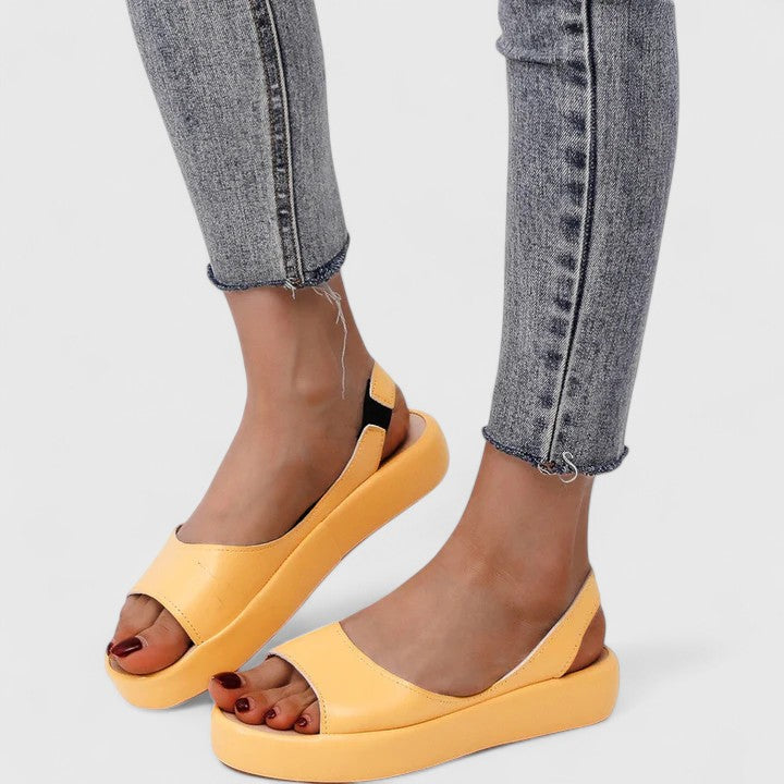 Womens stylish peep toe summer shoes on flatform sole