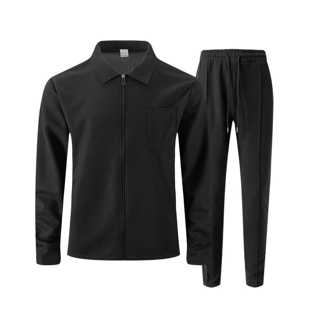 Casual mens slim fit zip tracksuit for everyday loungewear