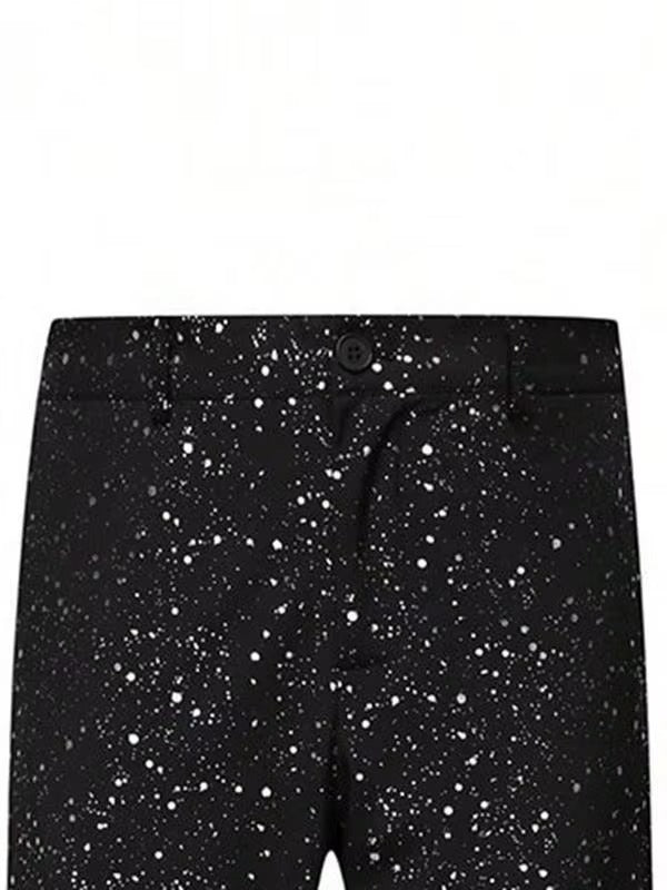 Matching black glitter trousers for men designed for formal evening wear events