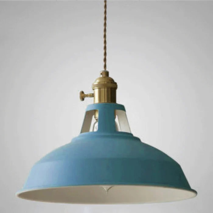 Pendant lamp hanging over a wooden table for rustic home decor