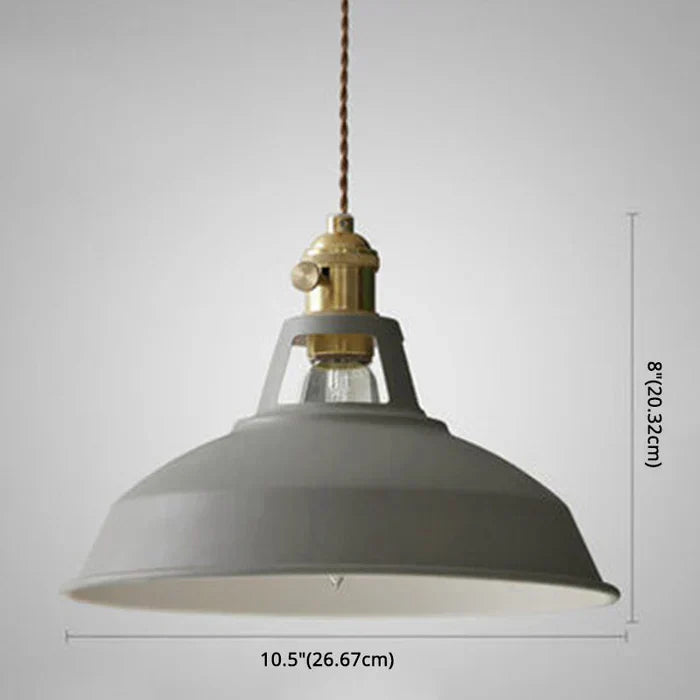 Metal shade interior lighting piece viewed from underneath