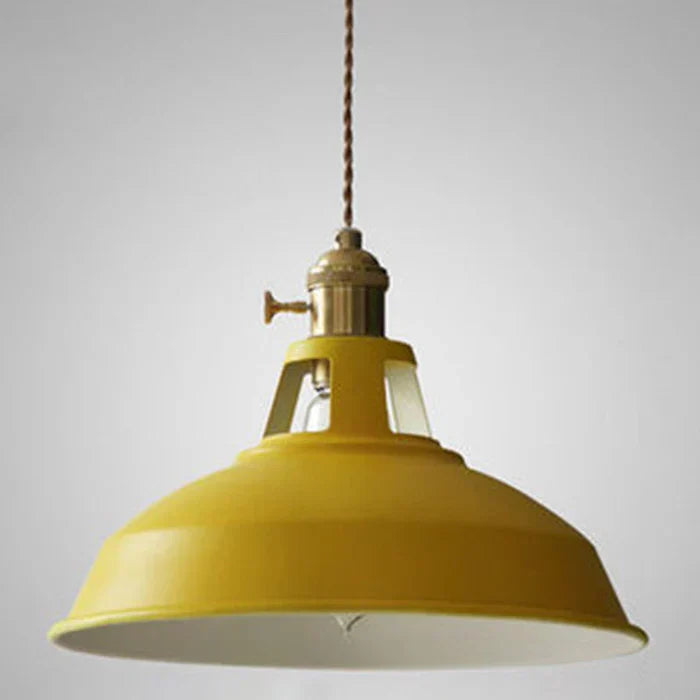 Vintage hanging light fixture illuminating a modern dining room table