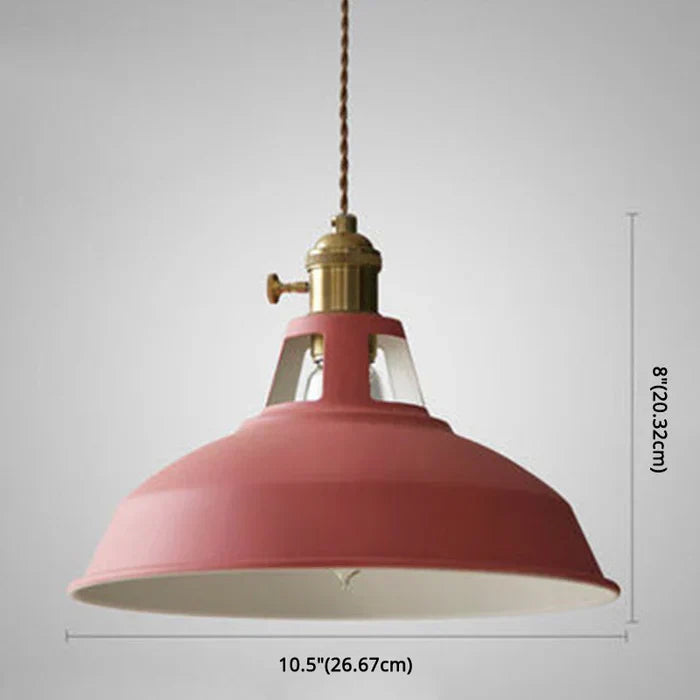 Matte finish metal shade of the industrial retro ceiling pendant lamp