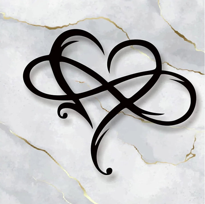 Graphic rendering of the elegant interwoven heart and infinity symbol art