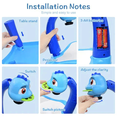 Pink dinosaur projection drawing table accessories and slide disks