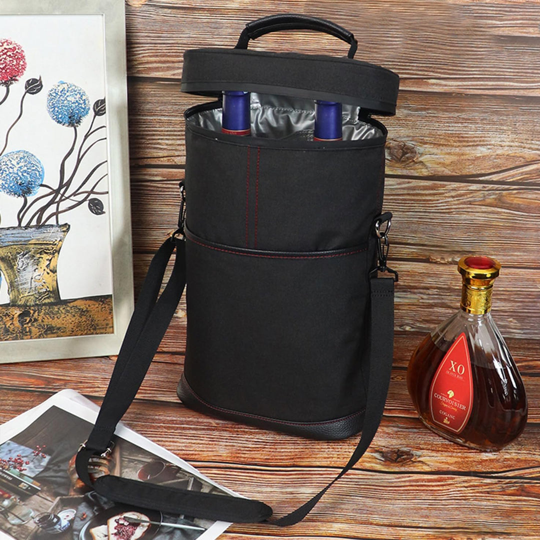 Buy one get one free insulated wine tote bag in classic black