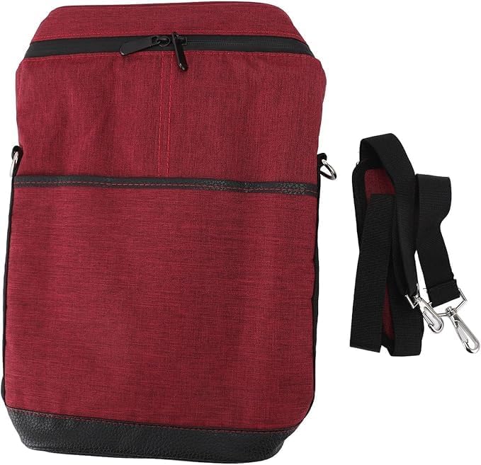 Insulated 2-bottle wine cooler tote bag with comfortable red lining