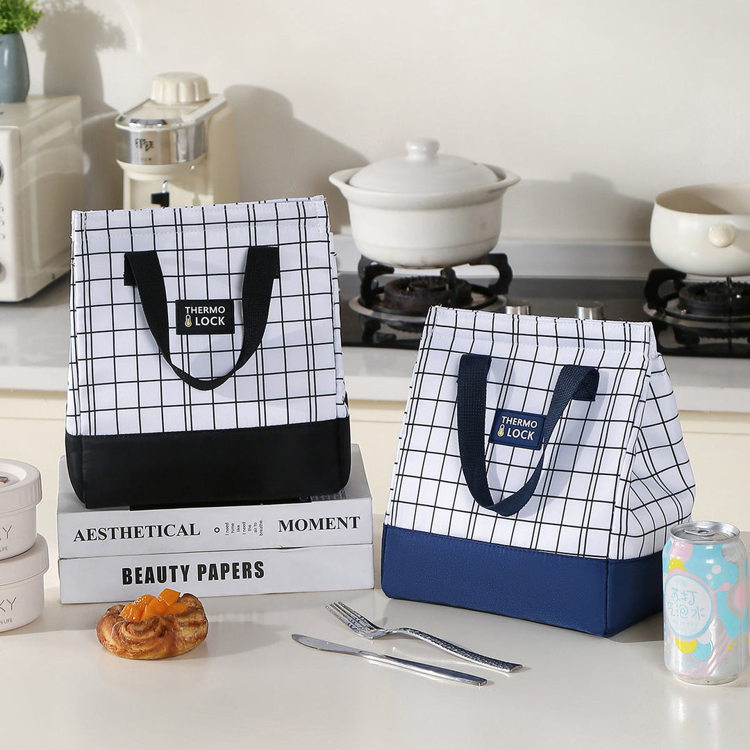 Thermal picnic tote bag open to display spacious food storage capacity