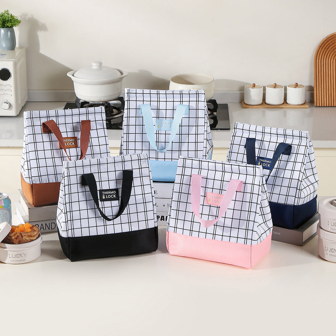 Stylish office lunch bag with sturdy top handles and modern design