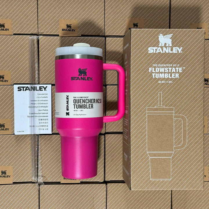 Large insulated tumbler with handle for hot and cold drinks