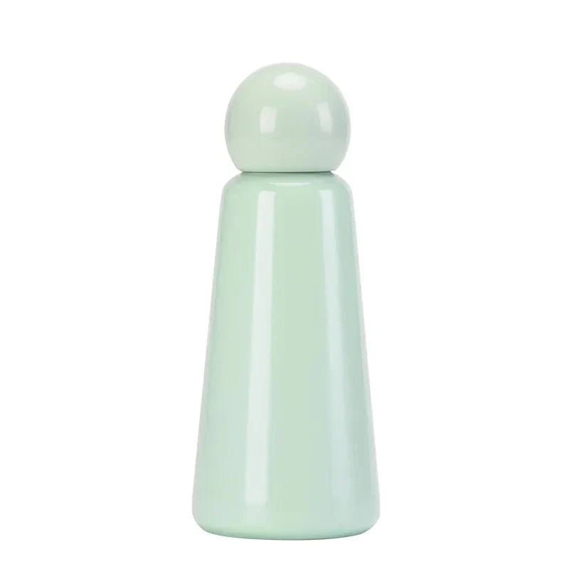 Matte finish stainless steel insulated water bottle side view