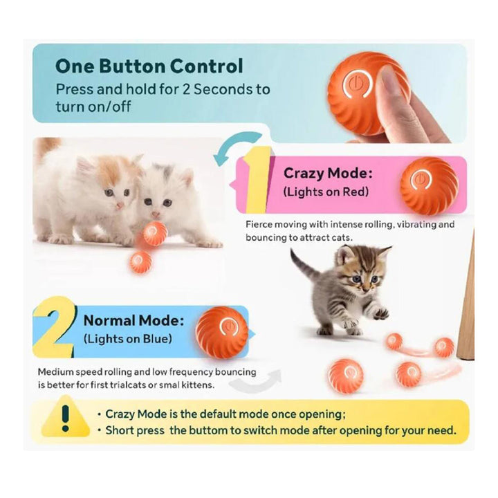Durable blue rubber automatic ball pet toy designed for interactive play and exercise