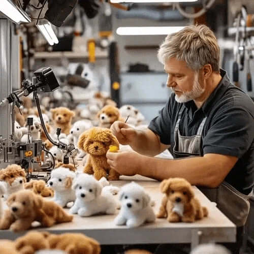 Smart puppy interactive toy showing facial expressions