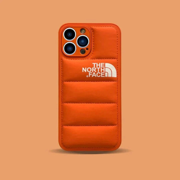 Back view of protective mobile accessory featuring trendy quilted puffer design