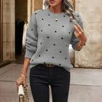 Wilma | Women’s Polka Dot Long Sleeve Pullover Sweater