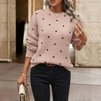 Wilma | Women’s Polka Dot Long Sleeve Pullover Sweater