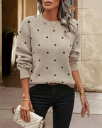 Wilma | Women’s Polka Dot Long Sleeve Pullover Sweater