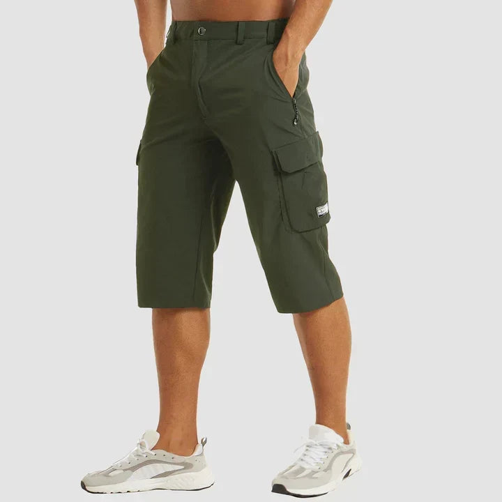 Straight leg mens cargo shorts for outdoor activities