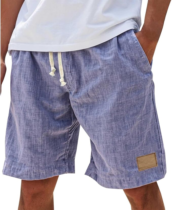 Casual summer beach shorts for men featuring comfortable elastic waist