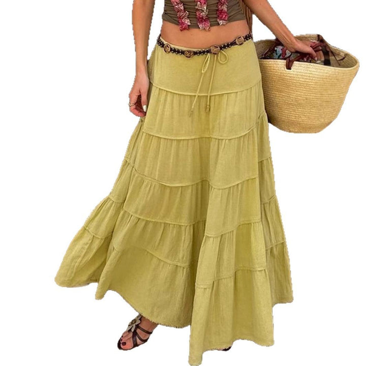 Womens tiered midi skirt in lightweight fabric ideal for beach outfits