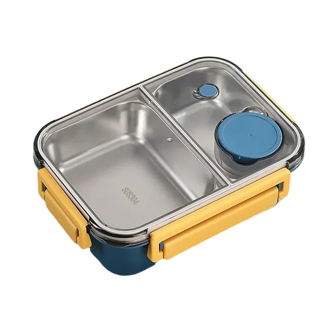 Insulated stainless steel bento lunch box in yellow color