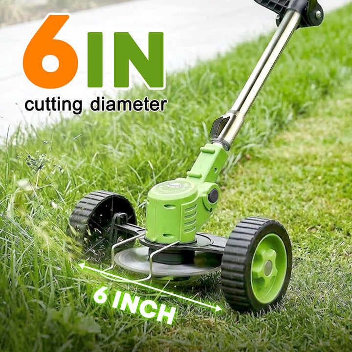 Cordless grass trimmer with adjustable handle for garden care
