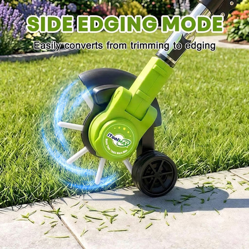Ergonomic cordless garden tool and outdoor equipment set