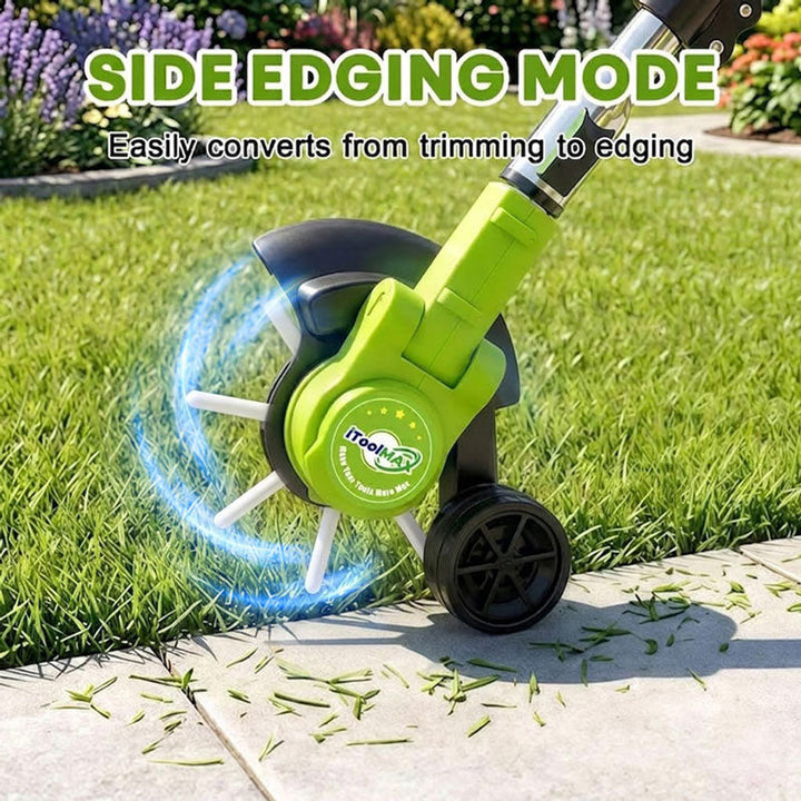 Ergonomic cordless garden tool and outdoor equipment set