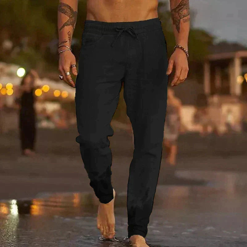 Men's lightweight casual trousers in a relaxed breathable fit for summer