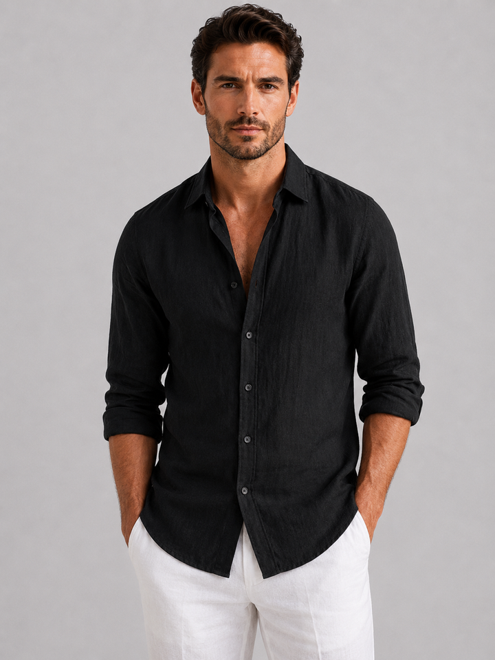 Men's classic long sleeve shirt styled for casual wear