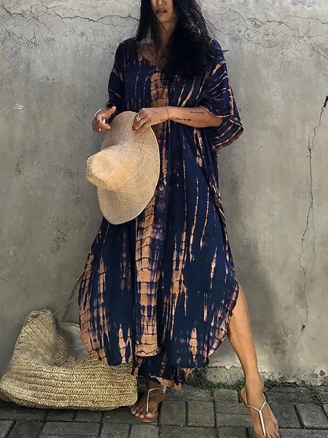 Airy summer maxi dress designed as a chic beach cover up