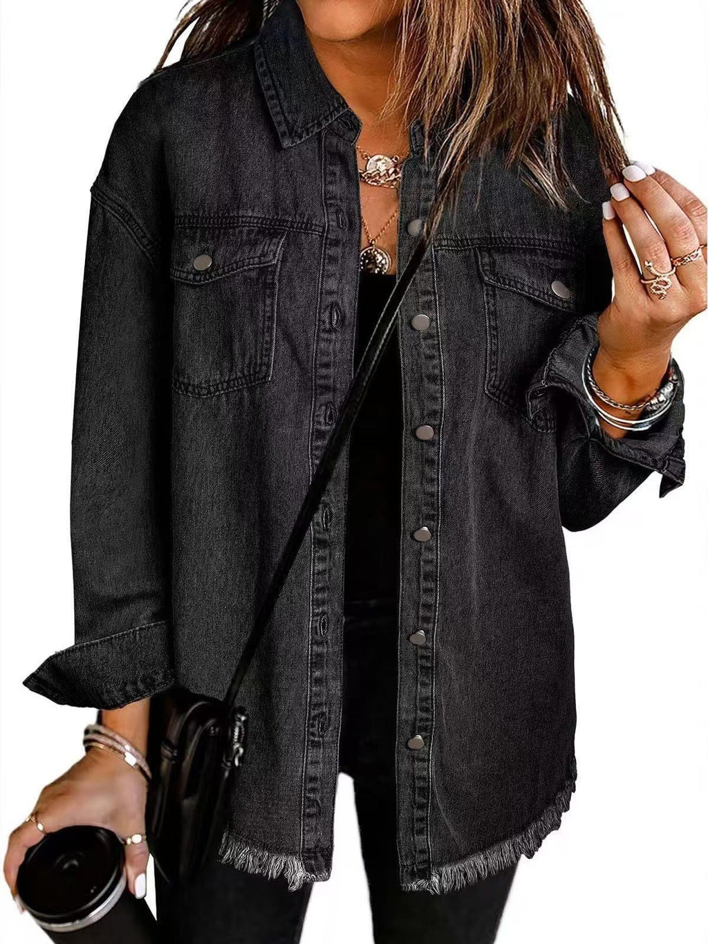 Zalia | Women’s Oversized Button Front Denim Jacket