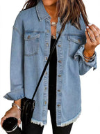Zalia | Women’s Oversized Button Front Denim Jacket