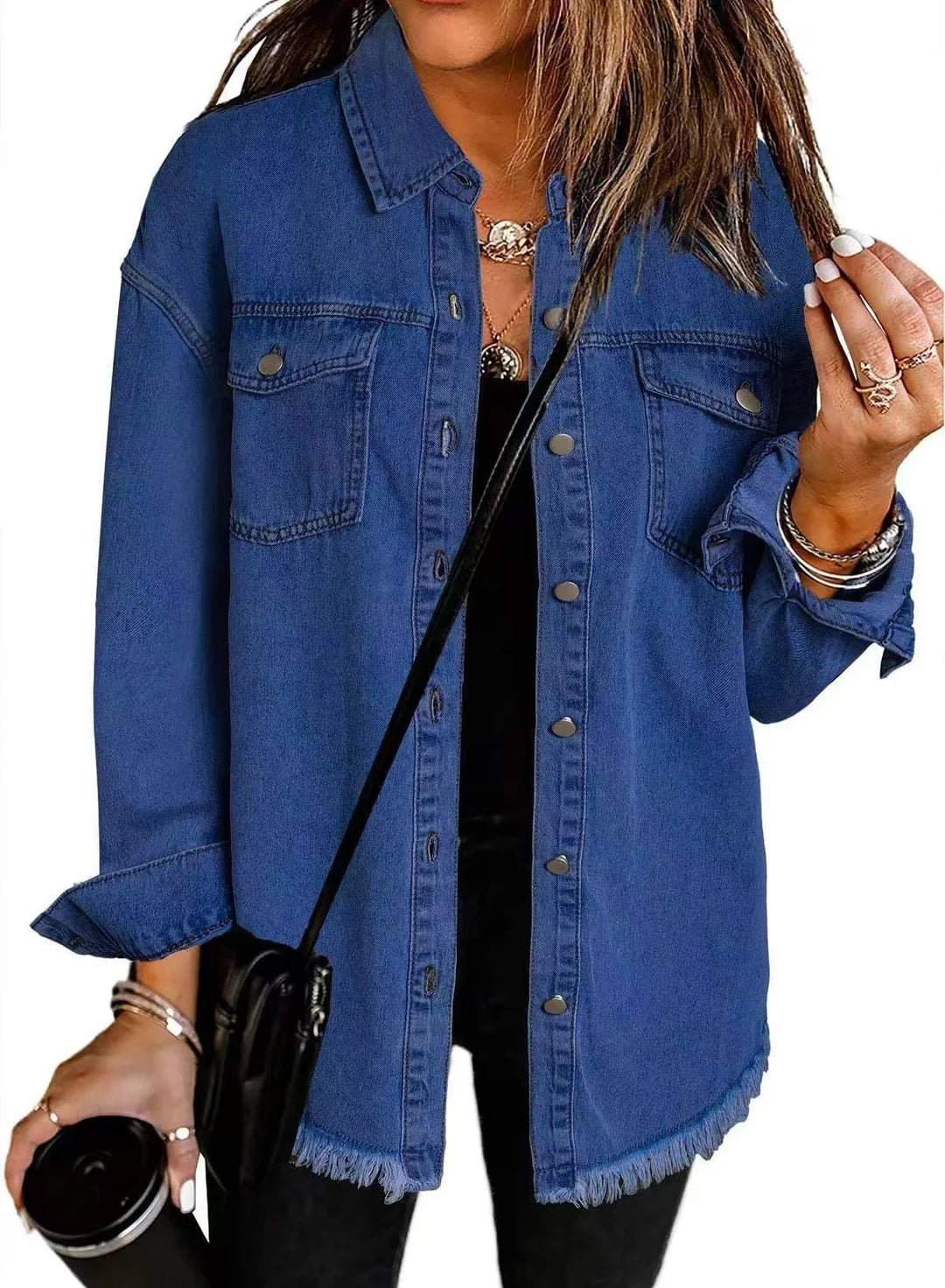 Zalia | Women’s Oversized Button Front Denim Jacket
